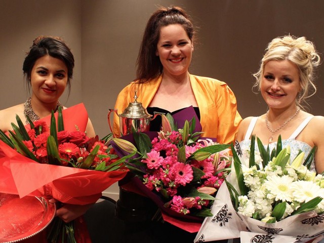 2013 Dame Malvina Major Foundation Dunedi n Aria. From left: Amina Edris, Christie Cooke (winner), Sophie Morris.